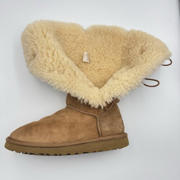 UGG Australia Women's Bailey Button Triplet S/N 1873 Suede Fur Boots Size 7 - Picture 13 of 16
